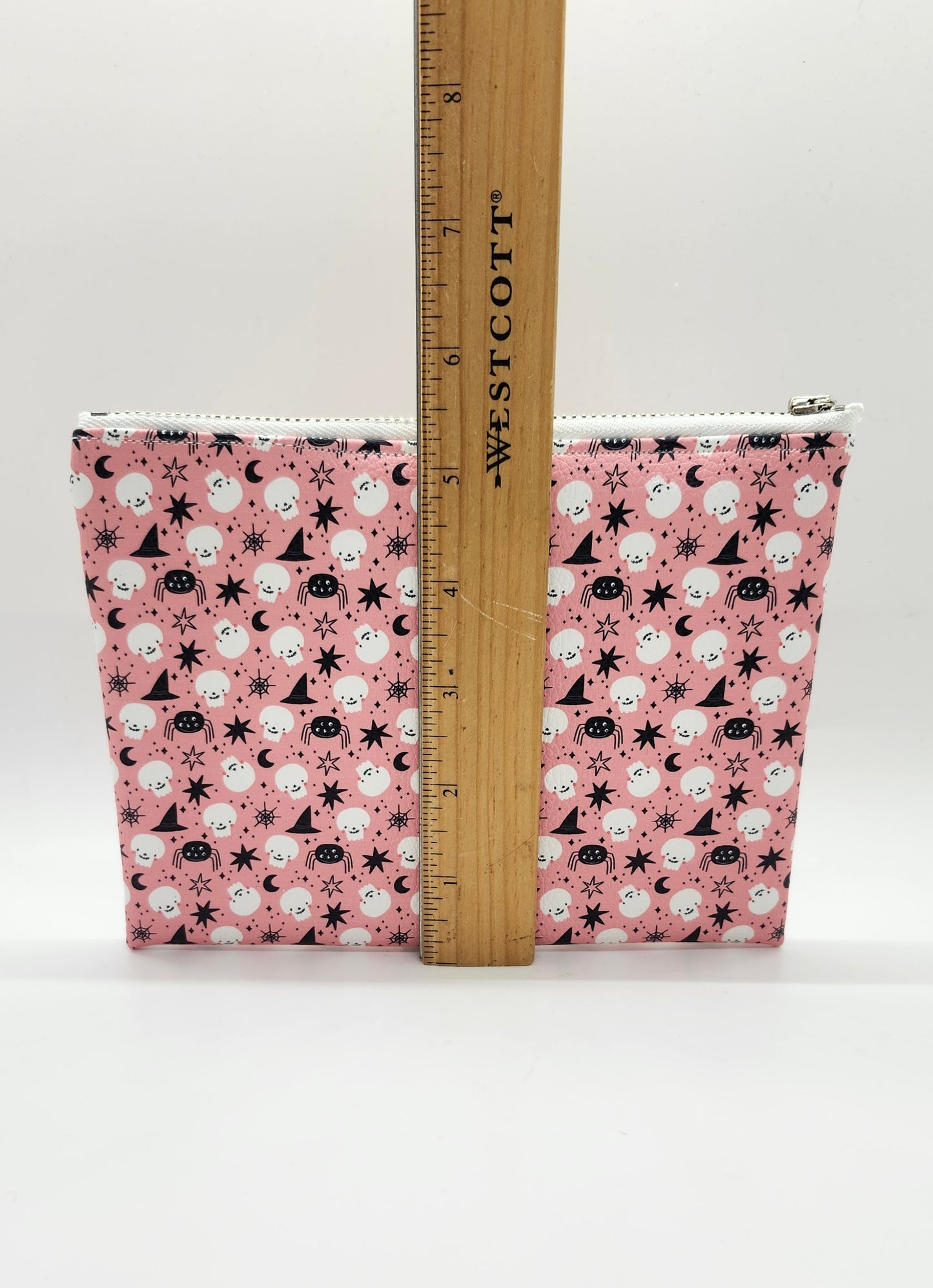 Halloween Icon Print Vegan Leather Lay Flat Zip Bag