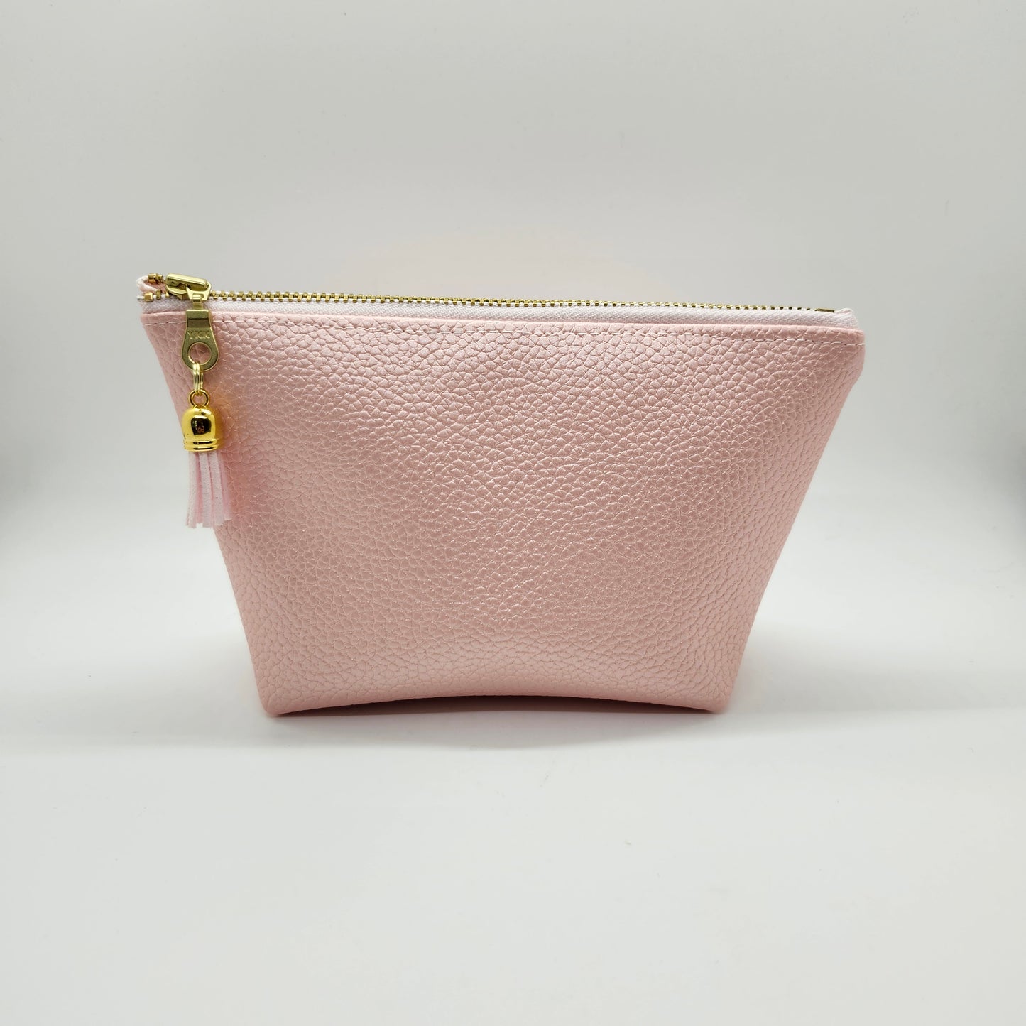 Pebbled Faux Leather Stand Up Zip Bag, Pretty Pink Editions