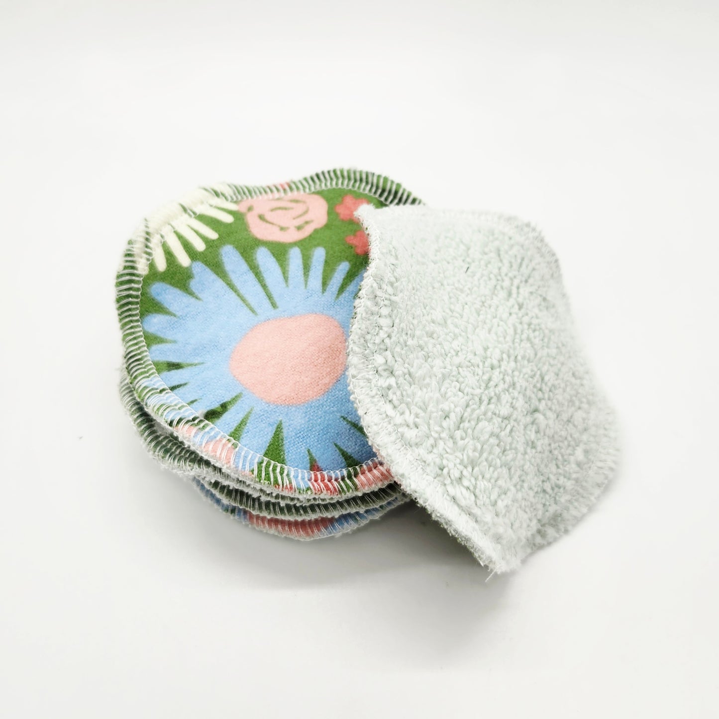 Reusable Cotton Flannel + Terry Cloth Face Rounds, Makeup Remover Pads, 7 Day Pack
