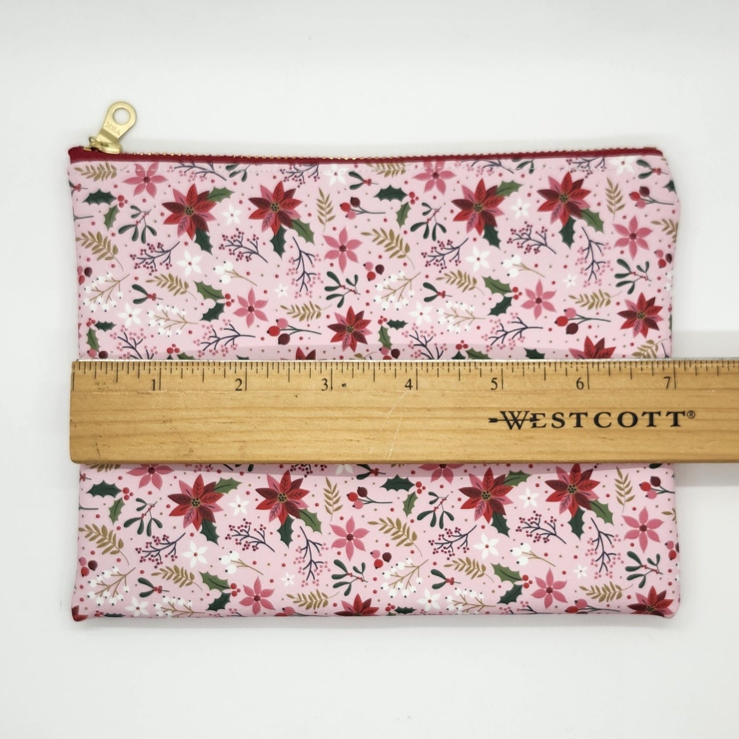 Smooth Faux Leather Flat Zip Bag, Holiday Editions