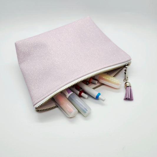 Light Lavender Sparkles Print Stand Up Zip Bag