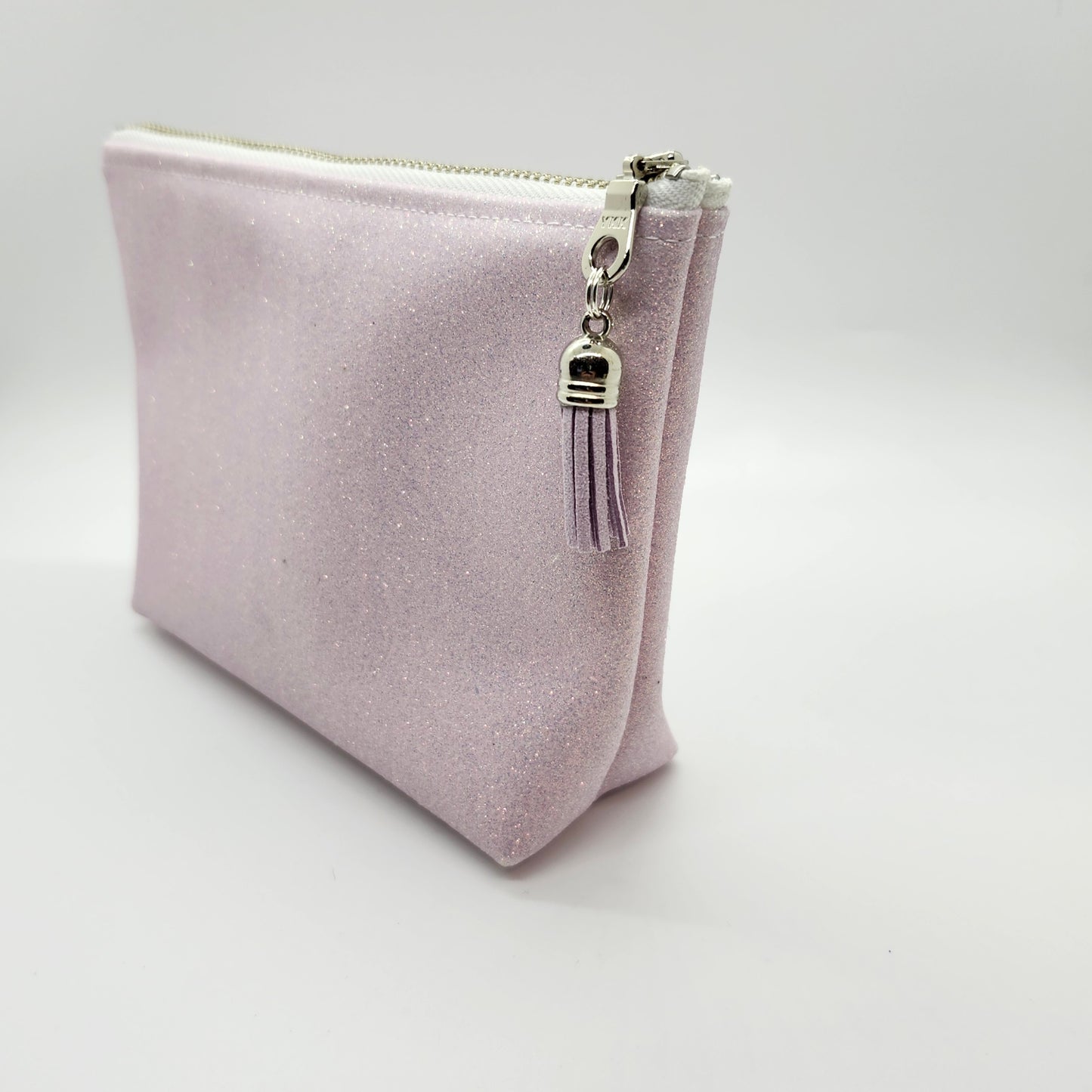 Light Lavender Sparkles Print Stand Up Zip Bag