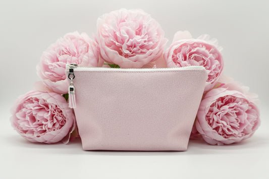 Ballet Pink Sparkles Print Stand Up Zip Bag