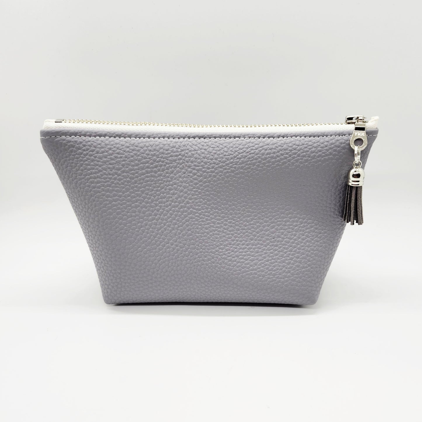 Pebbled Faux Leather Stand Up Zip Bag