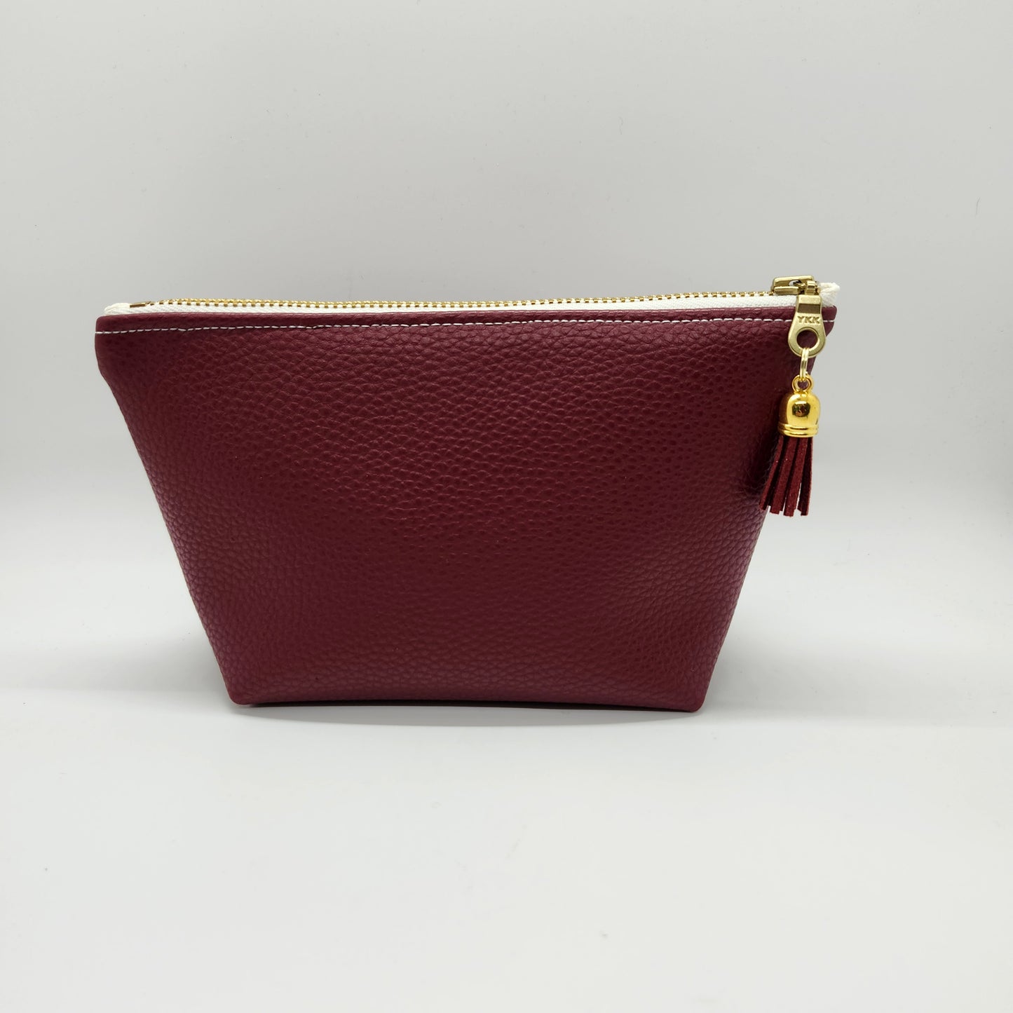 Pebbled Faux Leather Stand Up Zip Bag