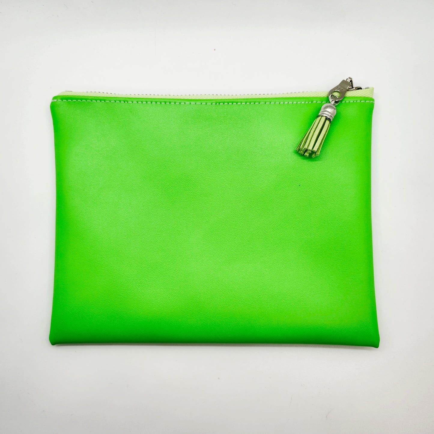 Smooth Faux Leather Flat Zip Bag, Neon Summer Editions