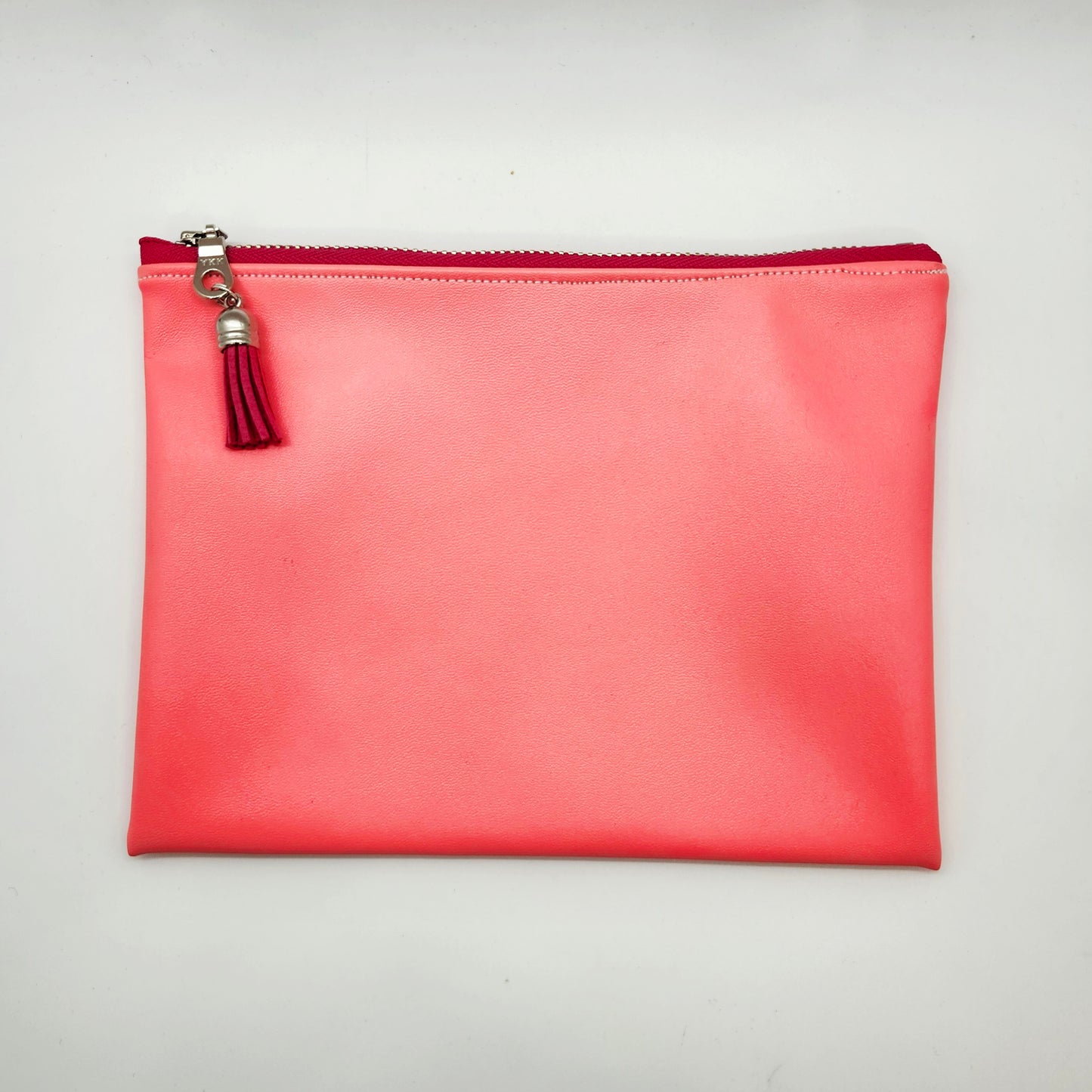 Smooth Faux Leather Flat Zip Bag, Neon Summer Editions