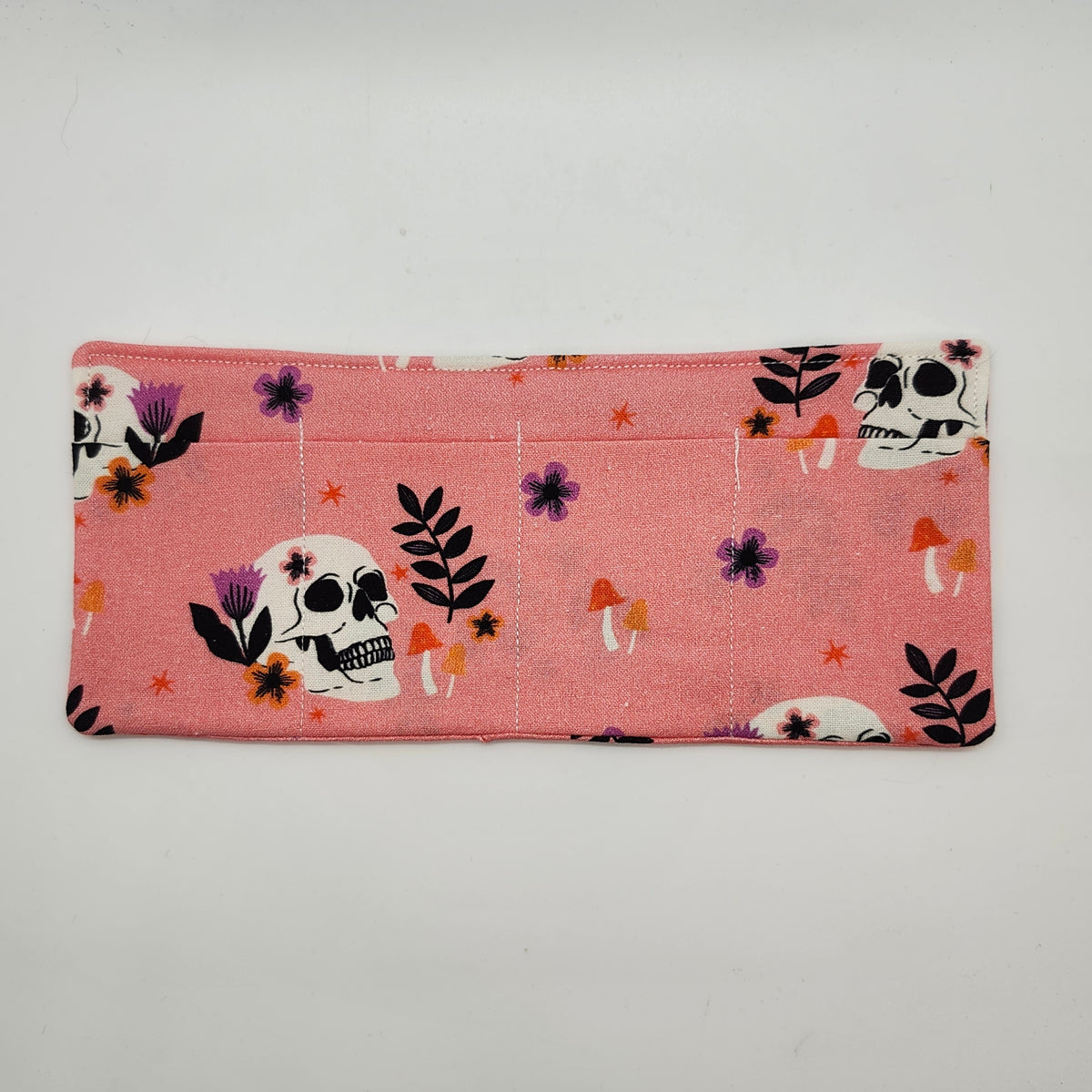 Pink Skulls Print Padded Insert, Lipstick & Bottle Holder, Travel Pocket Organizer