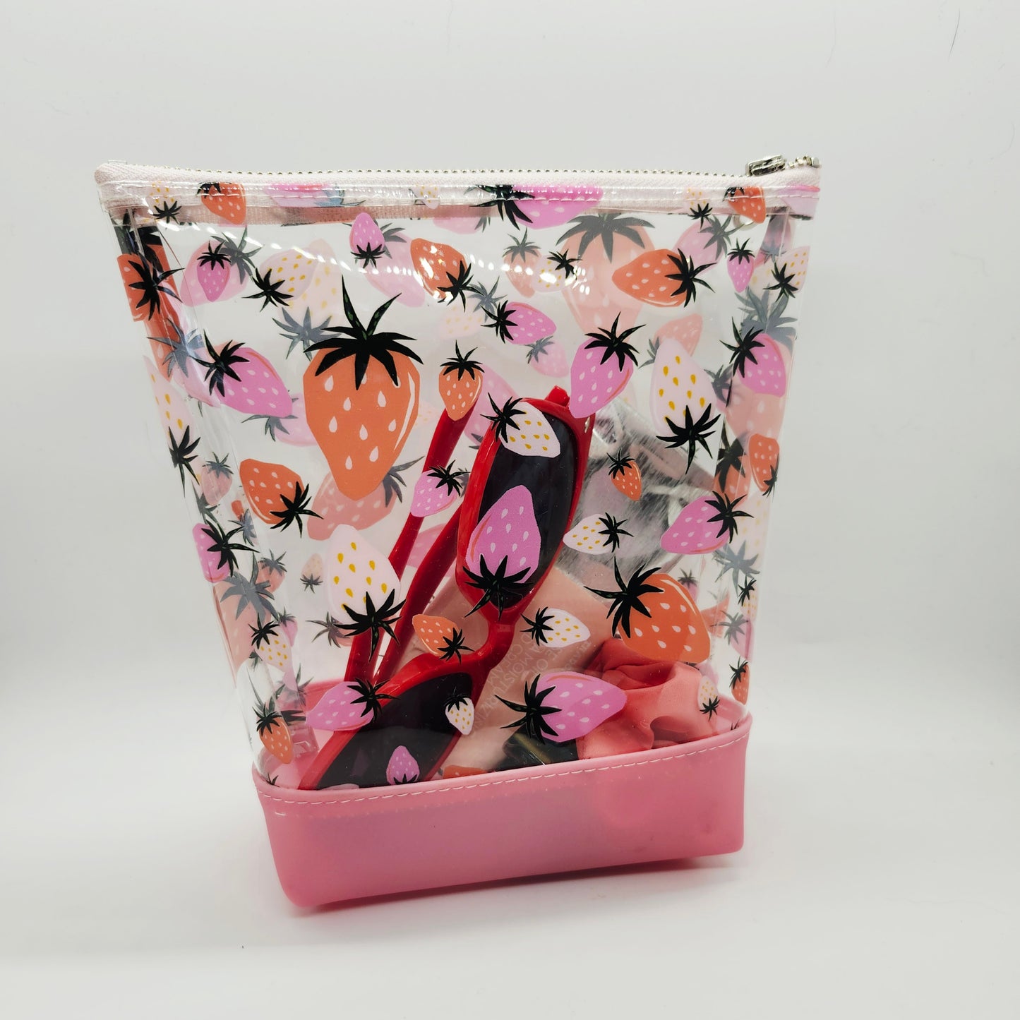 Dual Jelly + Printed Vinyl Standing Zippered Bag