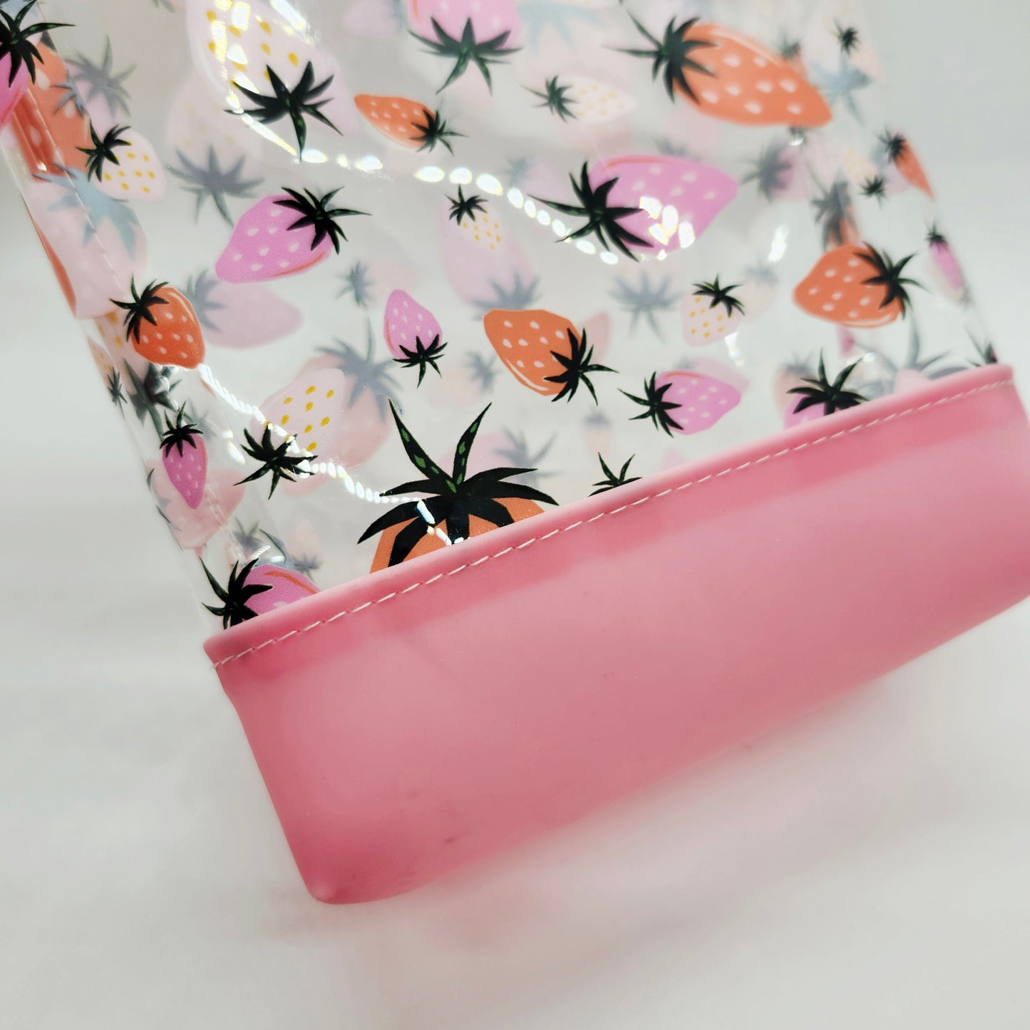 Dual Jelly + Printed Vinyl Standing Zippered Bag