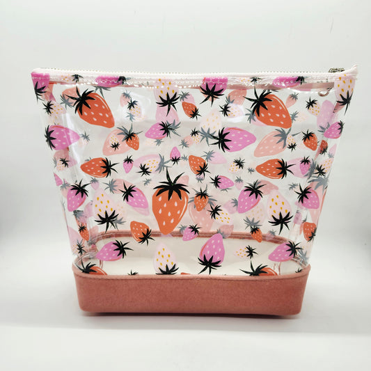 Dual Velvet + Printed Vinyl Standing Zippered Bag