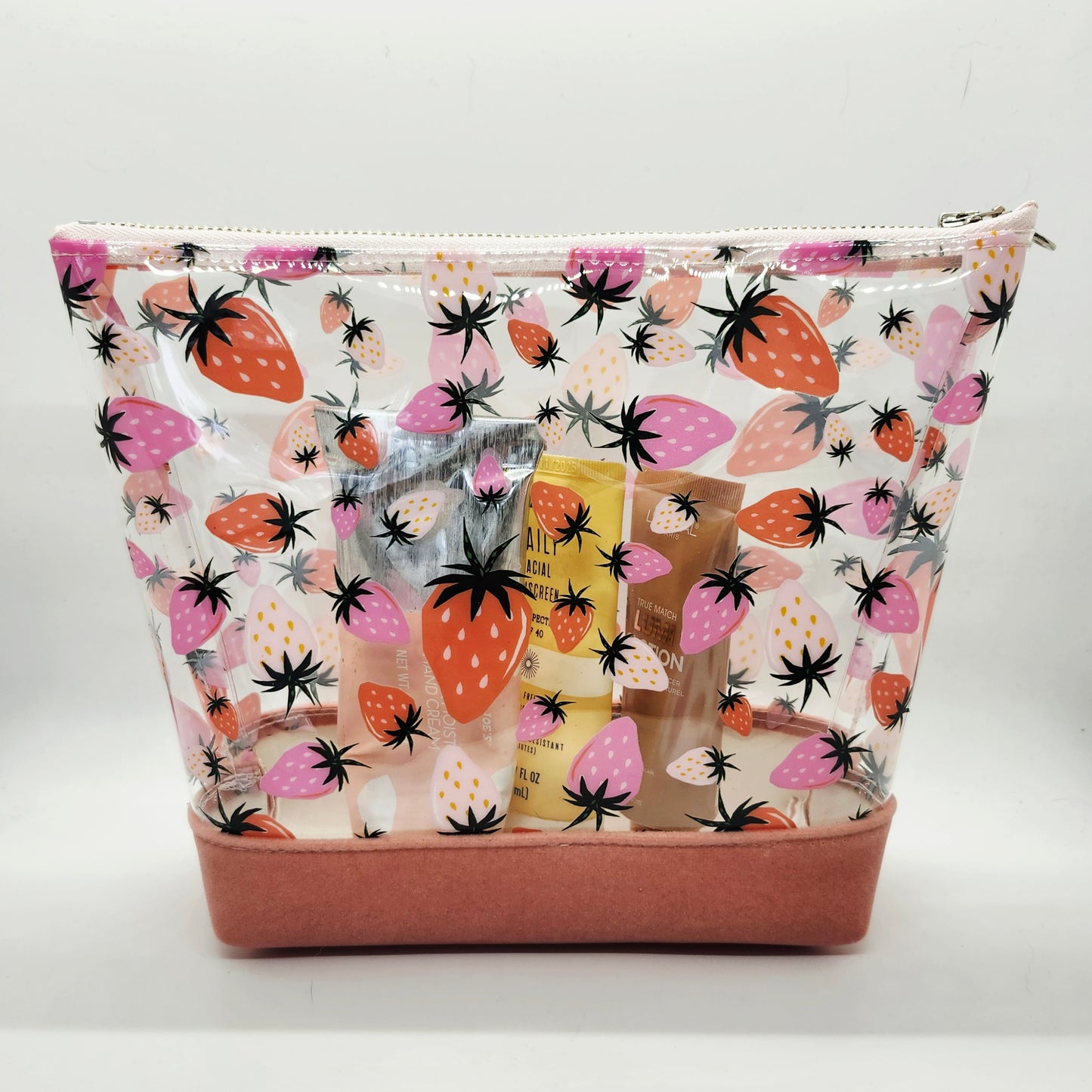 Dual Velvet + Printed Vinyl Standing Zippered Bag
