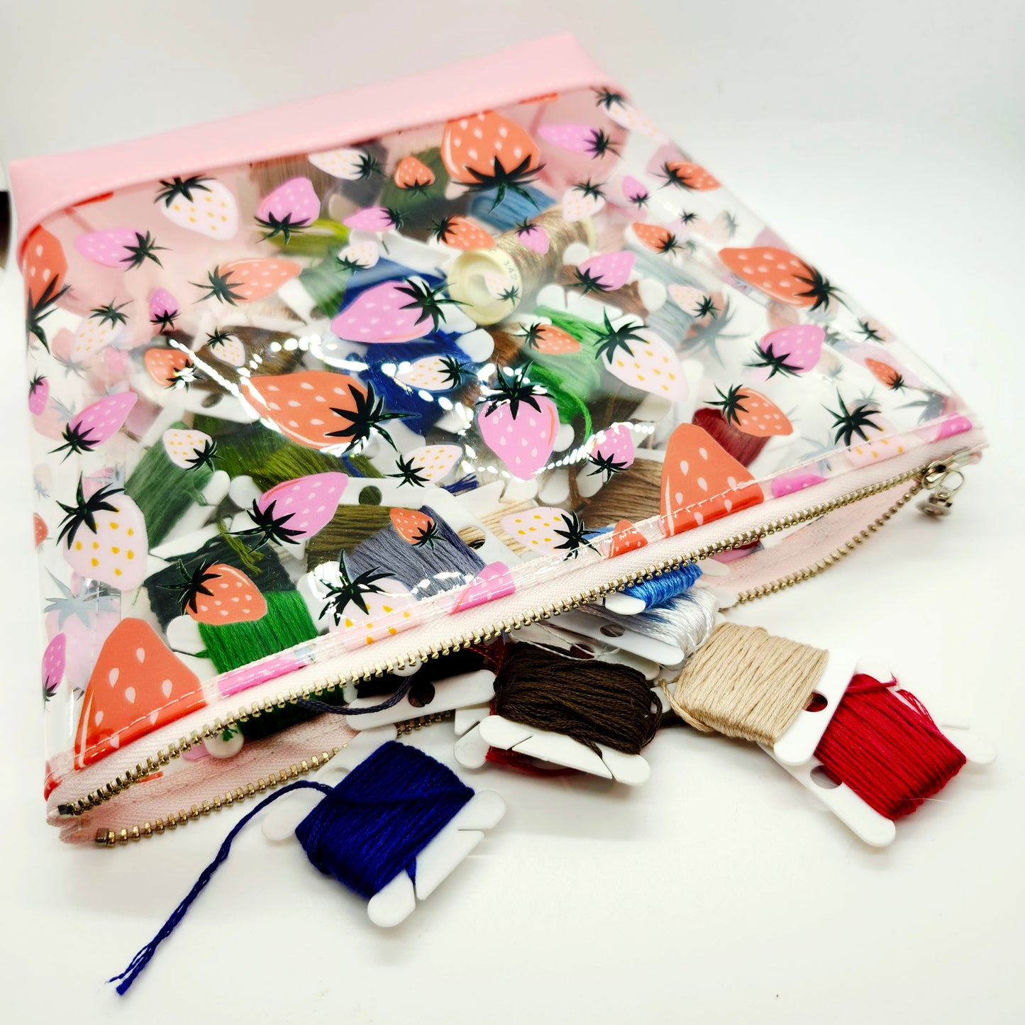 Dual Jelly + Printed Vinyl Standing Zippered Bag
