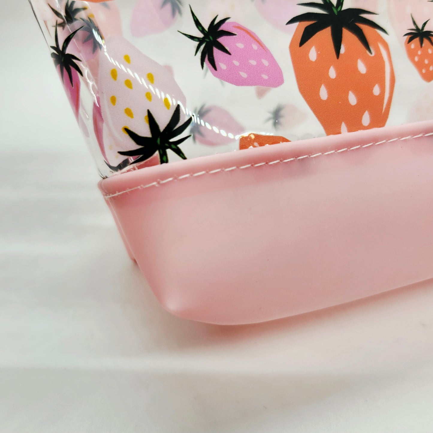 Dual Jelly + Printed Vinyl Standing Zippered Bag