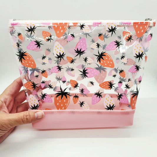 Dual Jelly + Printed Vinyl Standing Zippered Bag