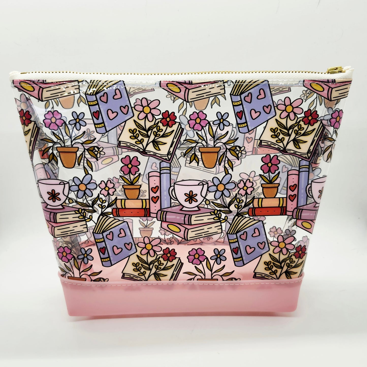 Dual Jelly + Printed Vinyl Standing Zippered Bag