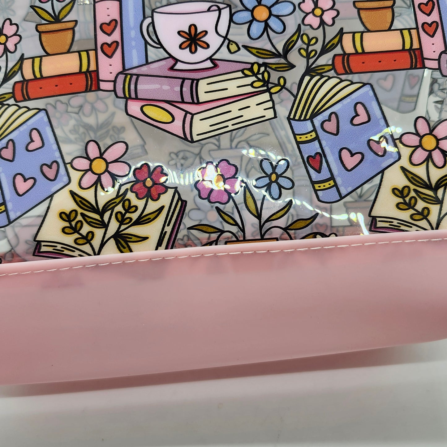 Dual Jelly + Printed Vinyl Standing Zippered Bag