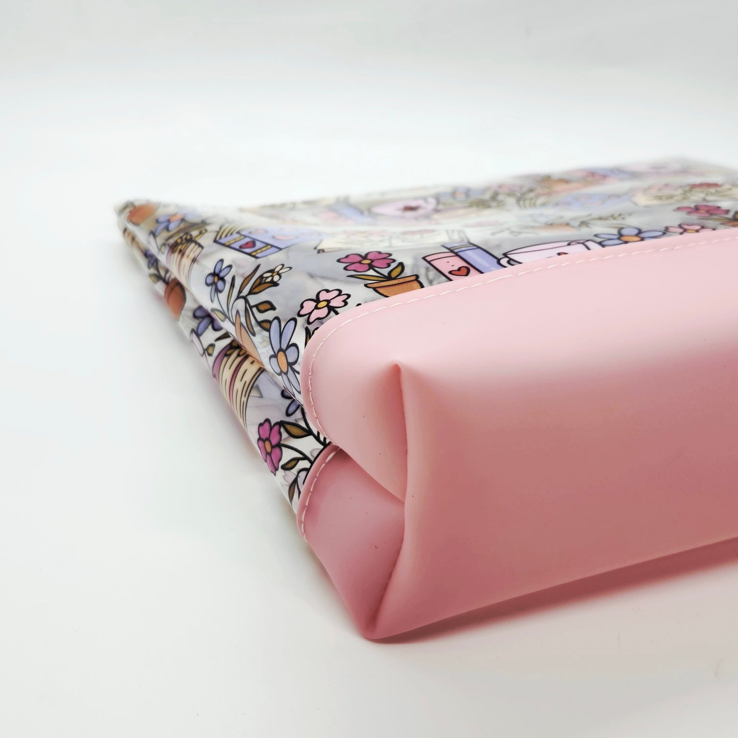 Dual Jelly + Printed Vinyl Standing Zippered Bag