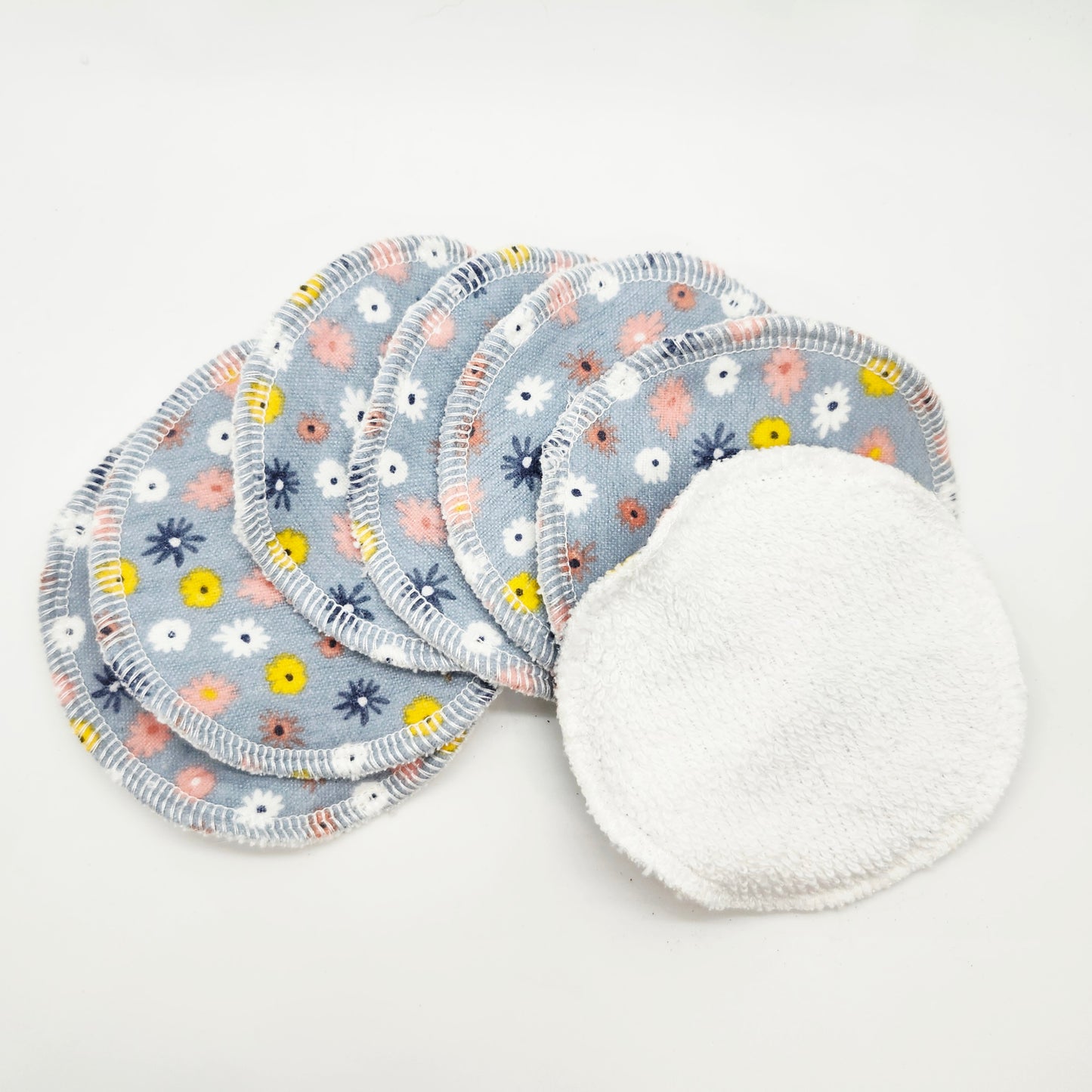 Reusable Cotton Flannel + Terry Cloth Face Rounds, Makeup Remover Pads, 7 Day Pack