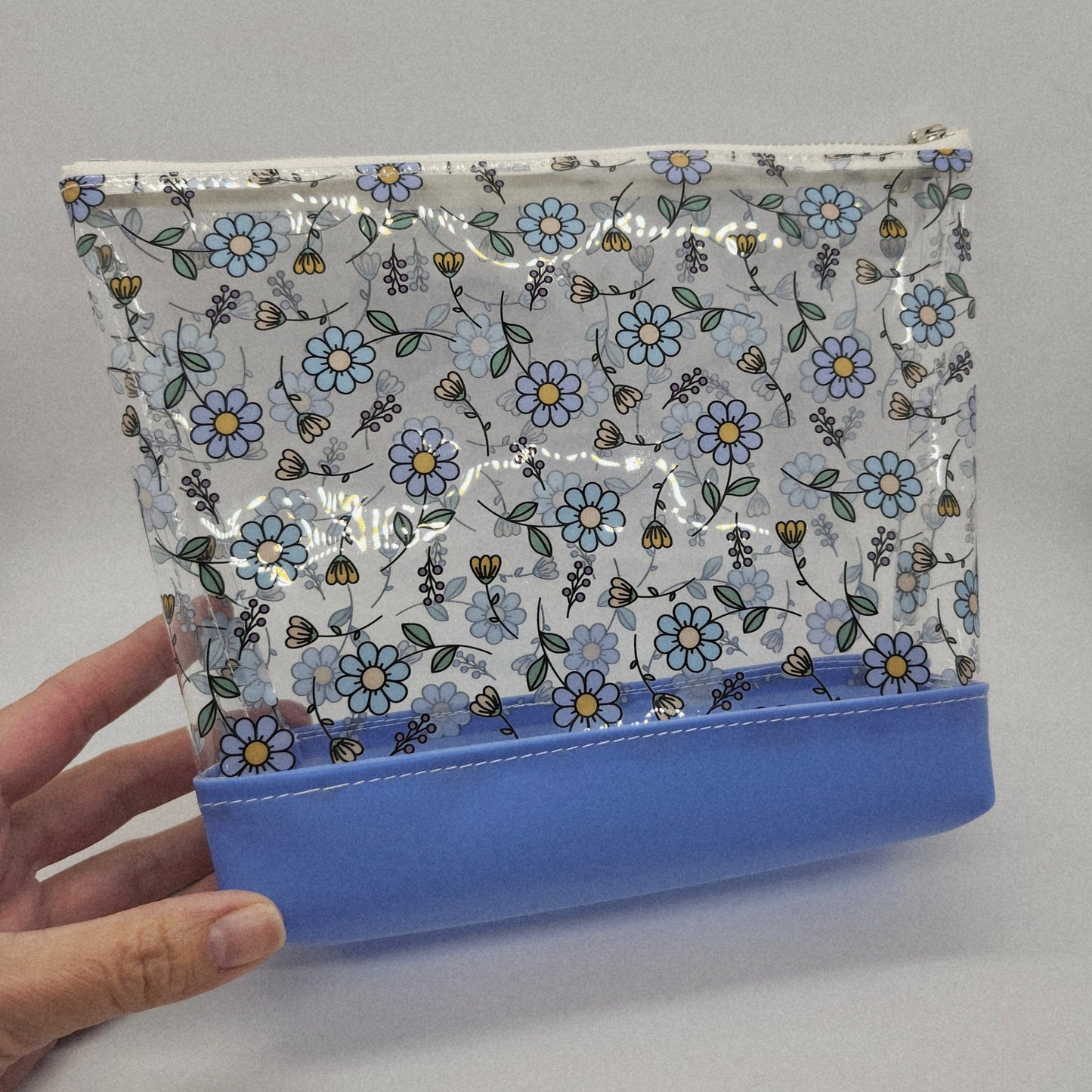 Dual Jelly + Printed Vinyl Standing Zippered Bag