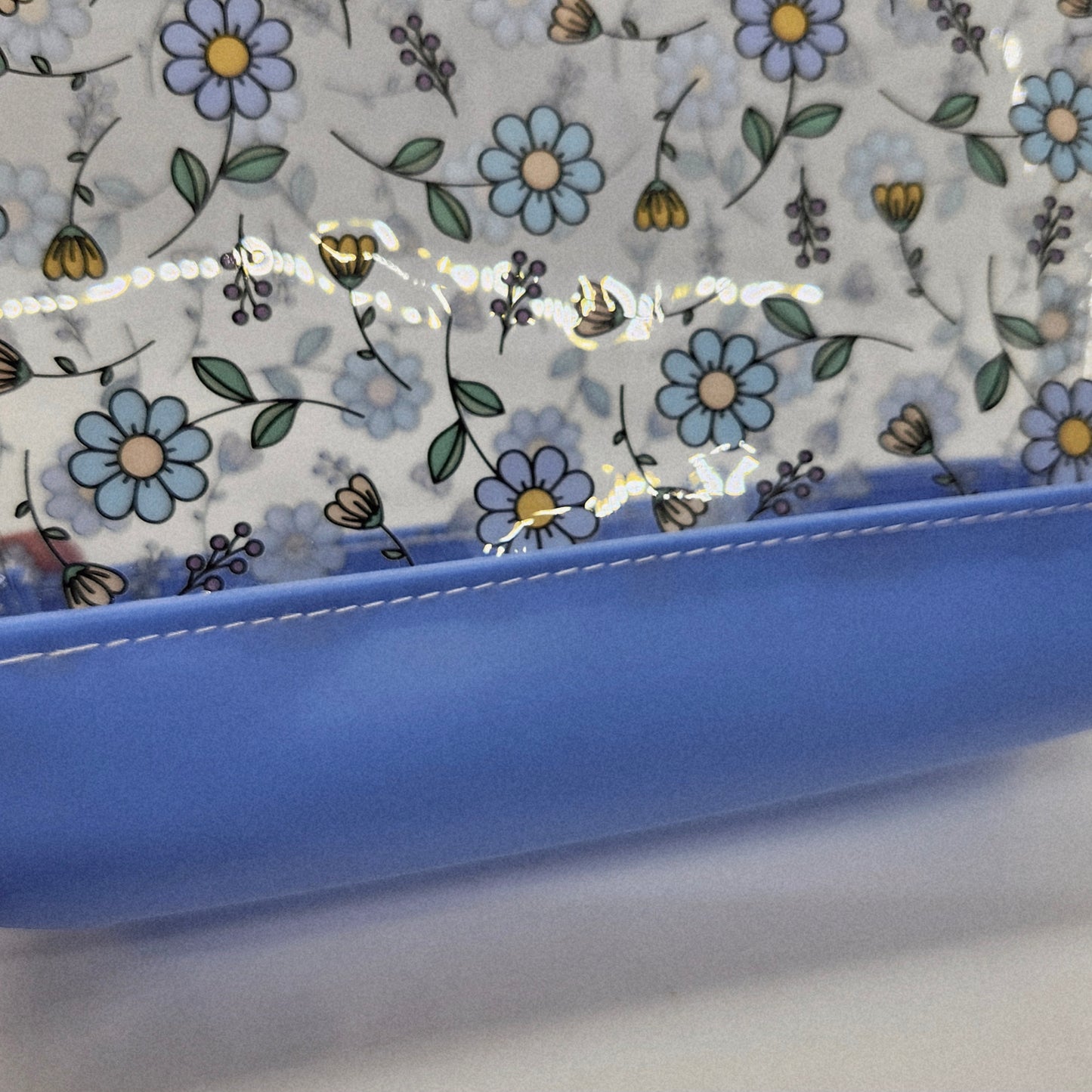 Dual Jelly + Printed Vinyl Standing Zippered Bag