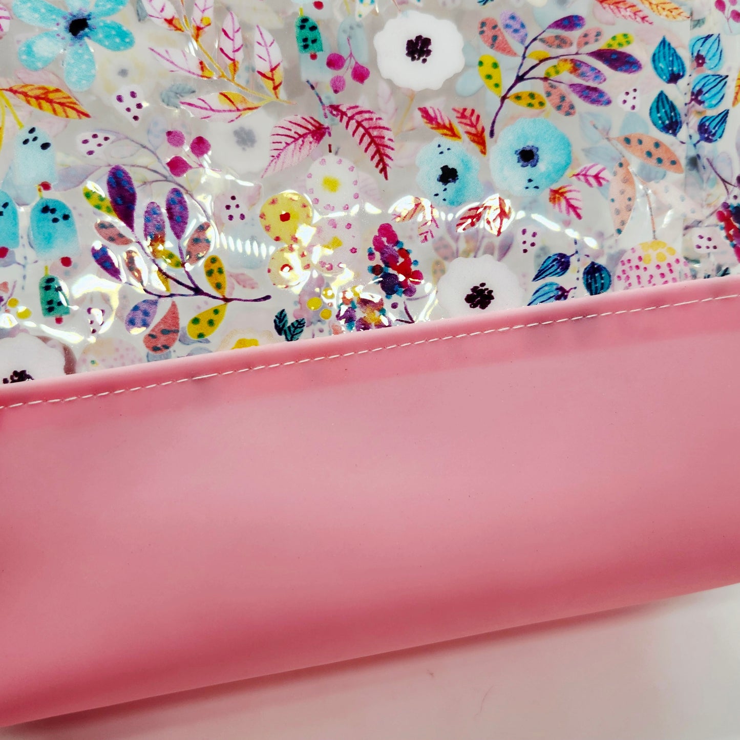 Dual Jelly + Printed Vinyl Standing Zippered Bag