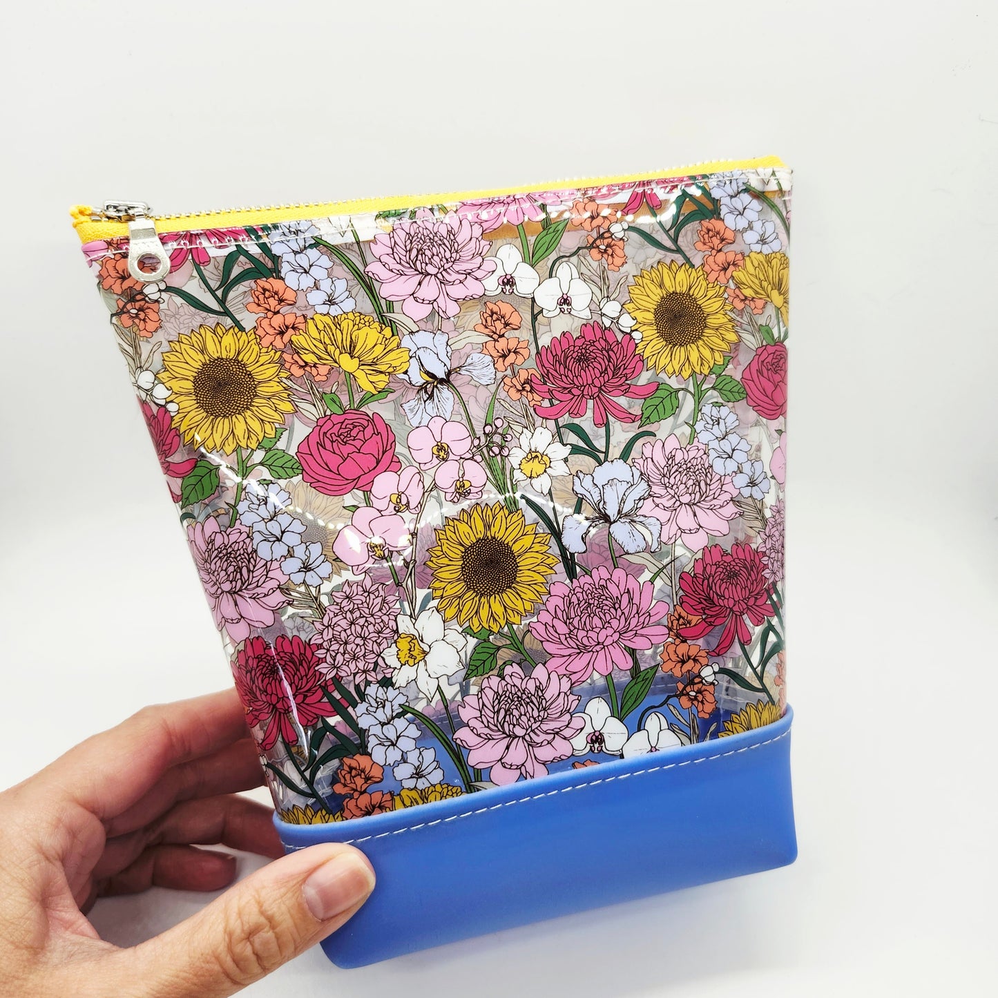 Dual Jelly + Printed Vinyl Standing Zippered Bag
