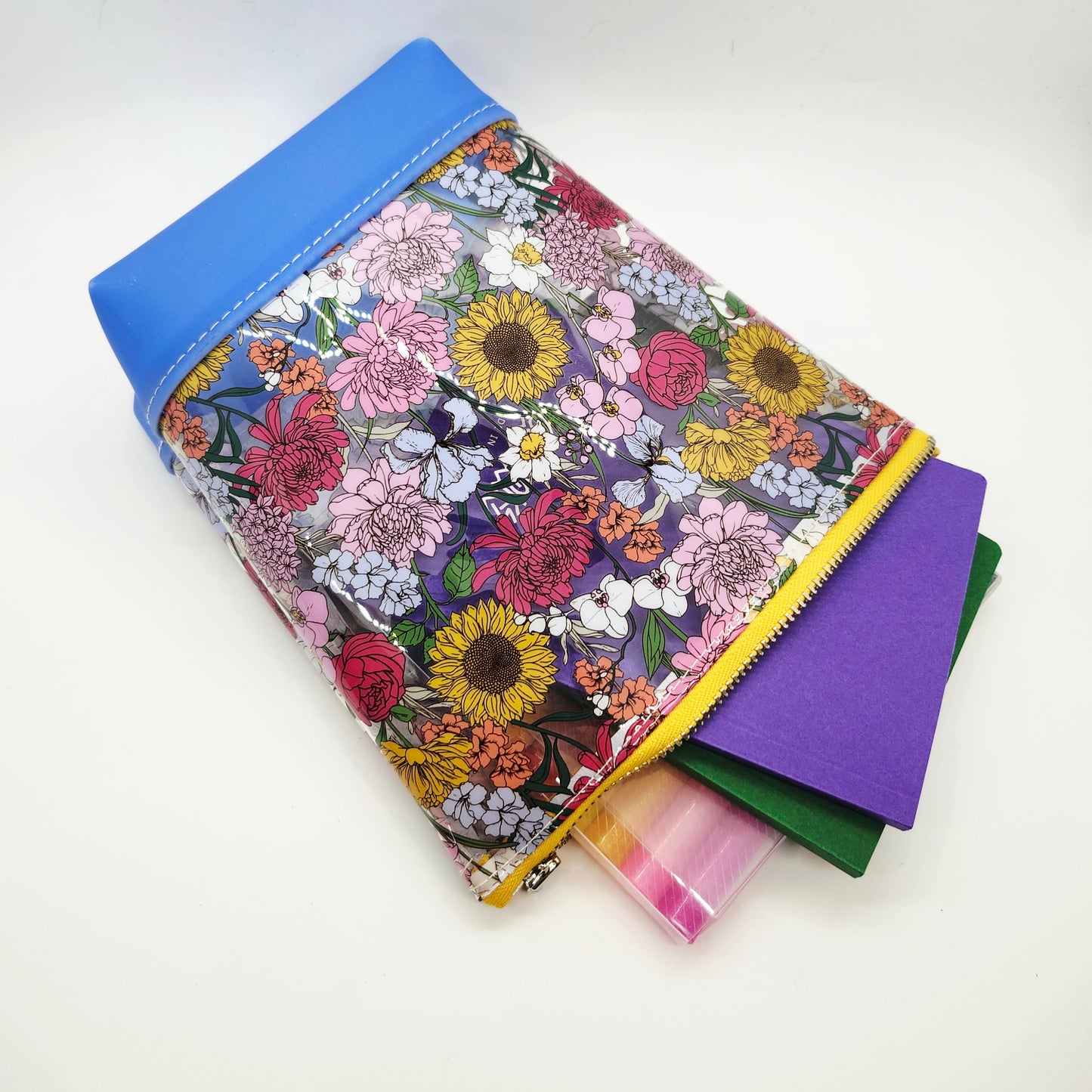 Dual Jelly + Printed Vinyl Standing Zippered Bag