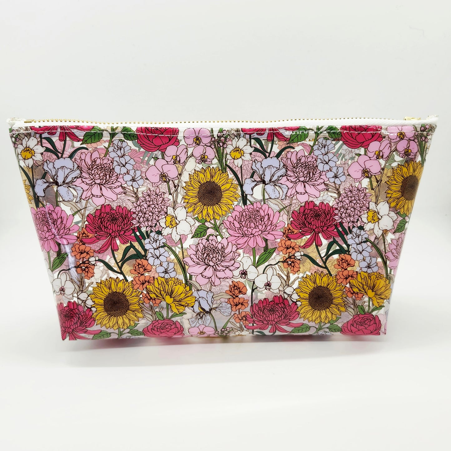 Printed Vinyl Standing Zippered Bag - Floral Edition