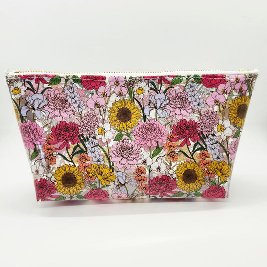 Printed Vinyl Standing Zippered Bag - Floral Edition