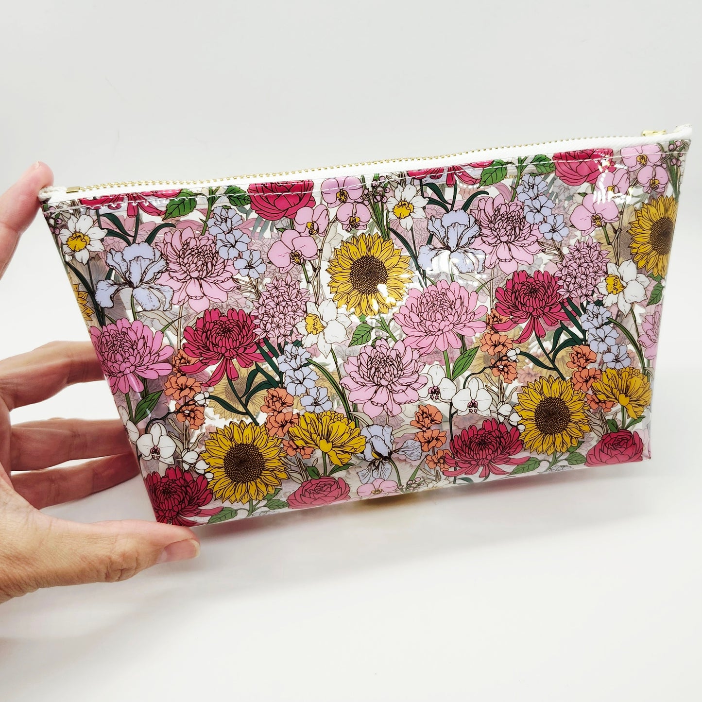 Printed Vinyl Standing Zippered Bag - Floral Edition