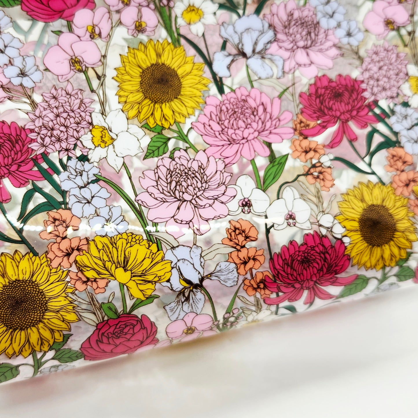 Printed Vinyl Standing Zippered Bag - Floral Edition