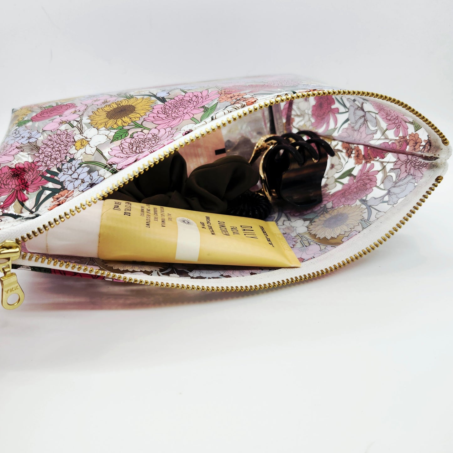 Printed Vinyl Standing Zippered Bag - Floral Edition