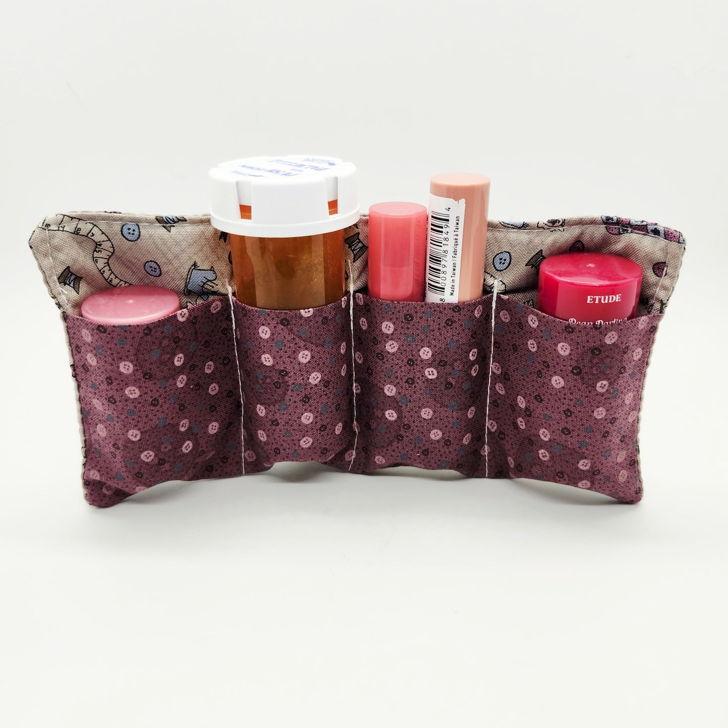 Crafty Keeper Padded Insert, Lipstick & Bottle Holder, Travel Pocket Organizer