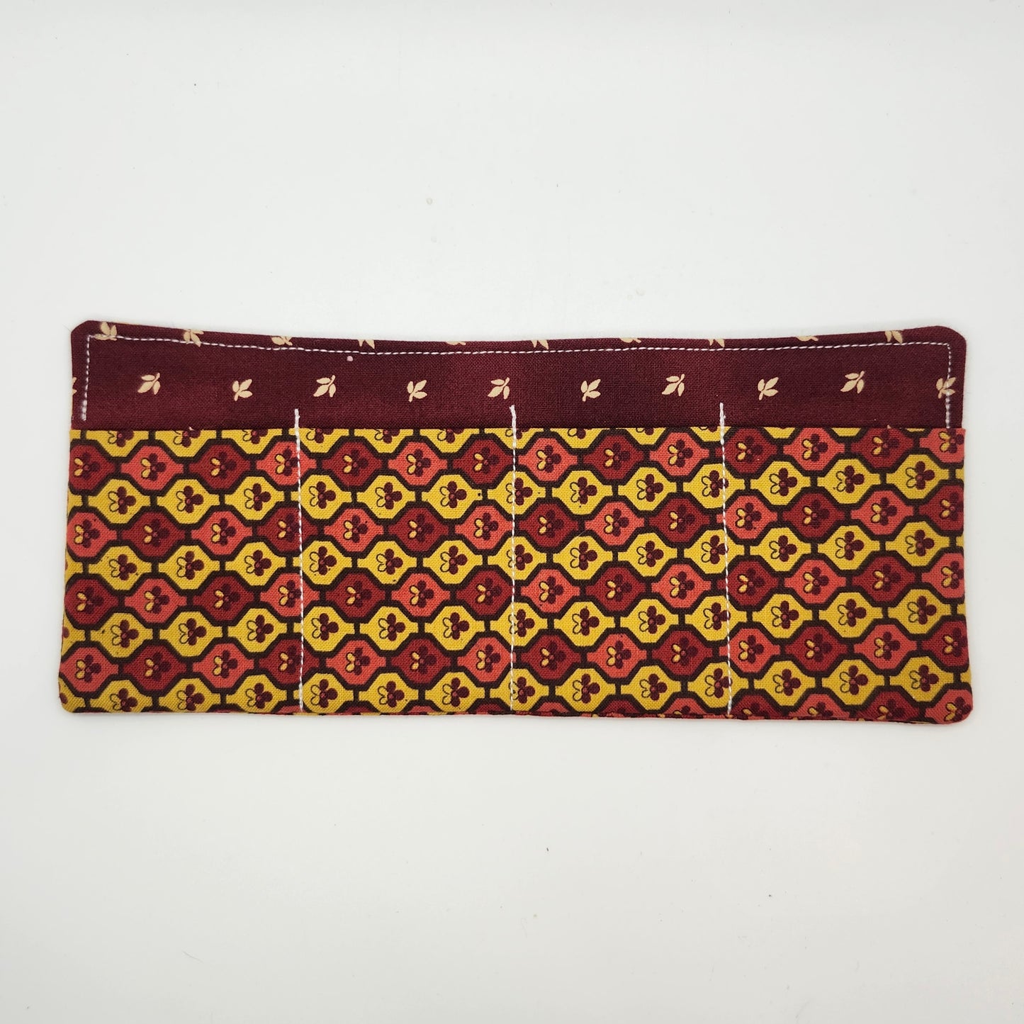 Garnet Brown and Wine Red Padded Insert, Lipstick & Bottle Holder, Travel Pocket Organizer