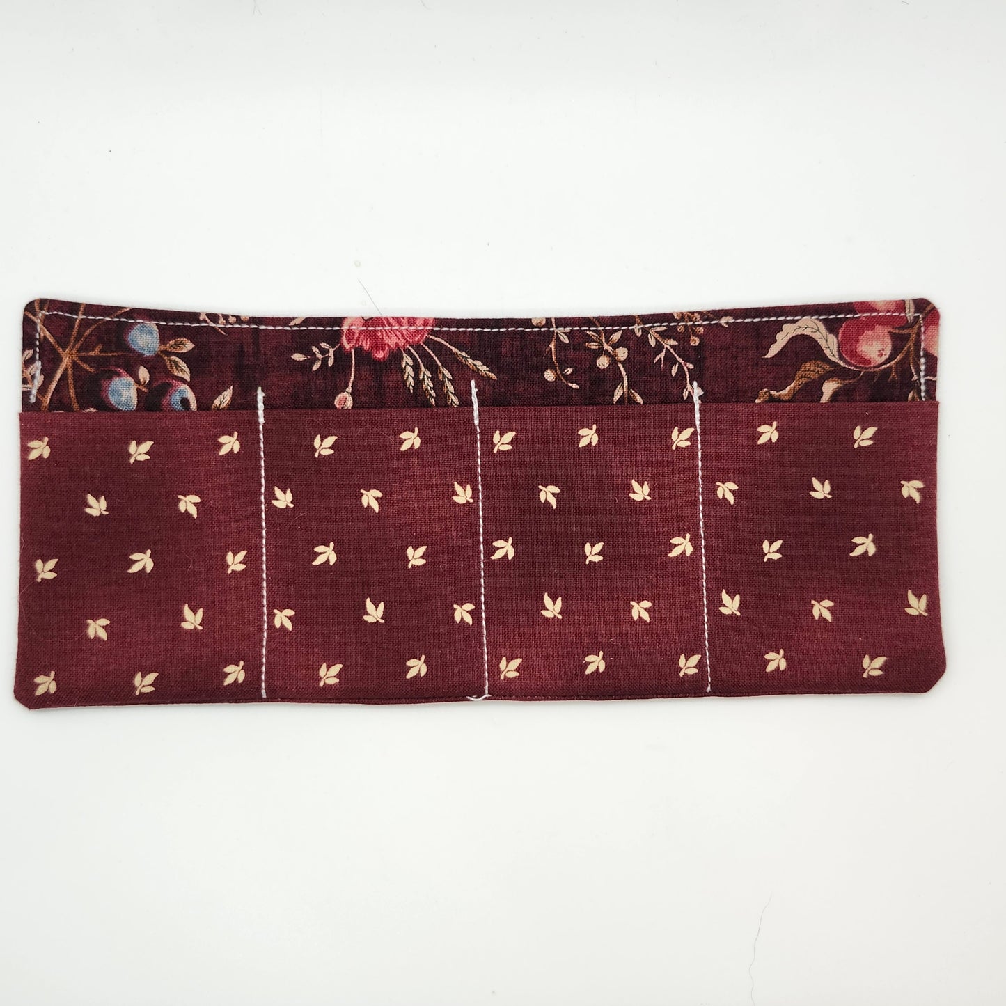Garnet Brown and Wine Red Padded Insert, Lipstick & Bottle Holder, Travel Pocket Organizer