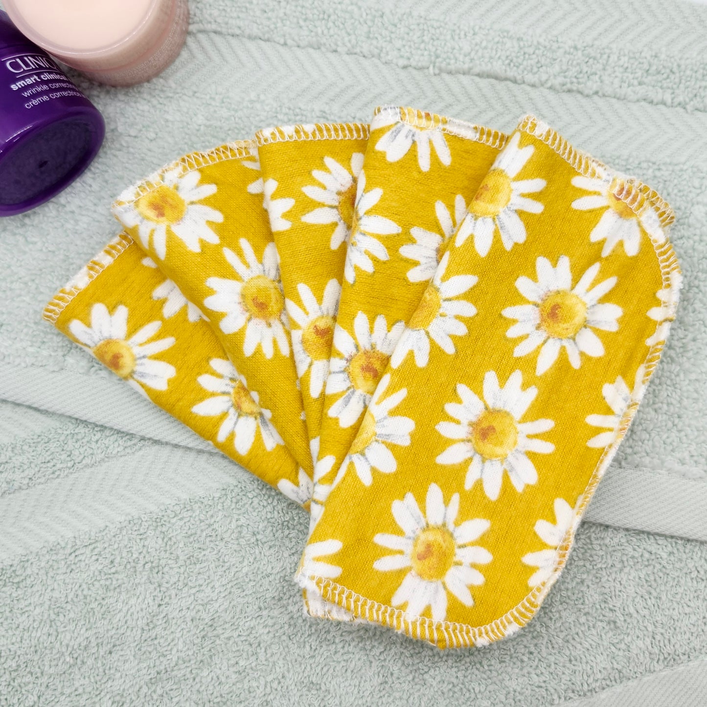 Reusable Flannel Face Cloths: Eco-Friendly Cotton Washcloths, 5-Pack