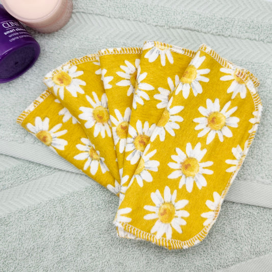 Reusable Flannel Face Cloths: Eco-Friendly Cotton Washcloths, 5-Pack
