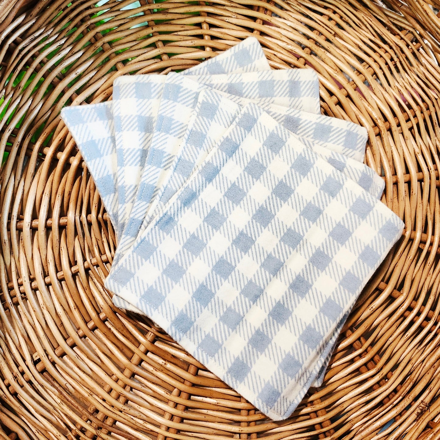 Reusable Flannel Face Cloths: Eco-Friendly Cotton Washcloths, 5-Pack