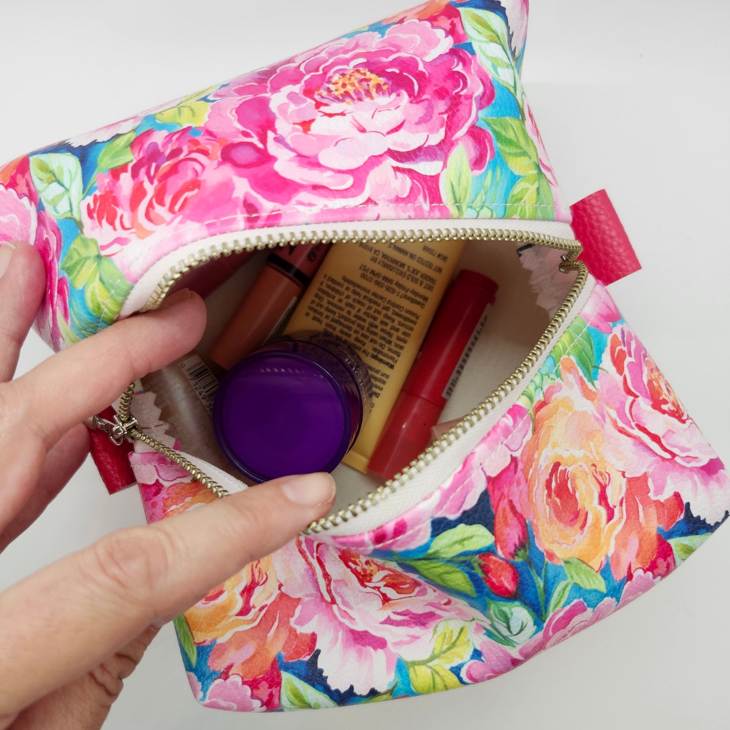 Vegan Leather Large Boxy Zip Pouch