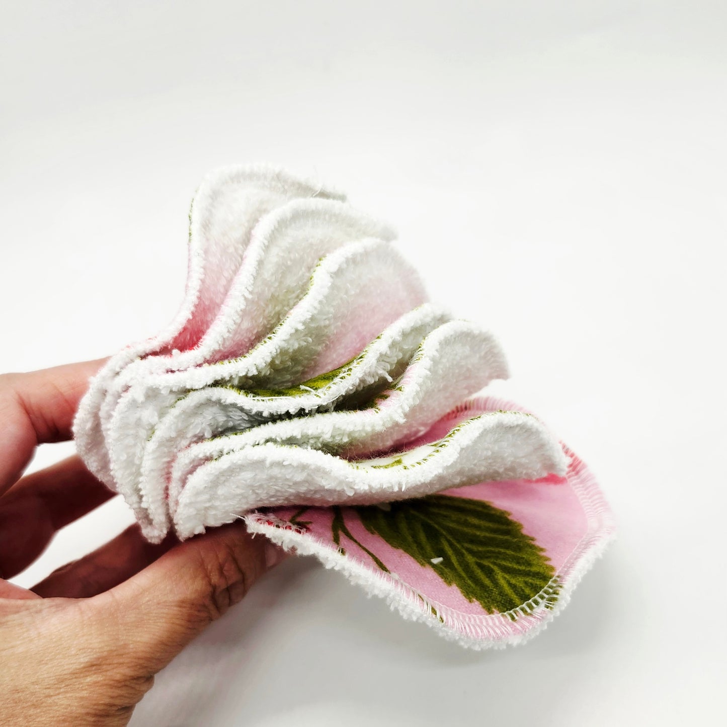 Reusable Cotton Flannel + Terry Cloth Face Rounds, Makeup Remover Pads, 7 Day Pack