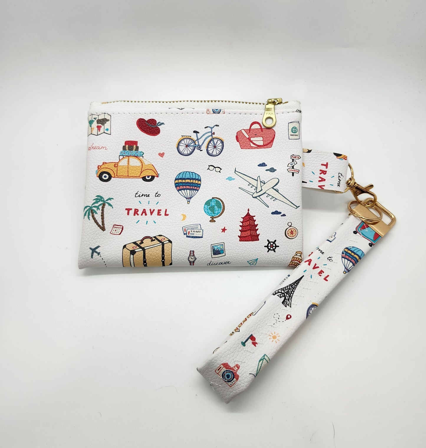 Travel Icon Wristlet with Key Fob Accessory
