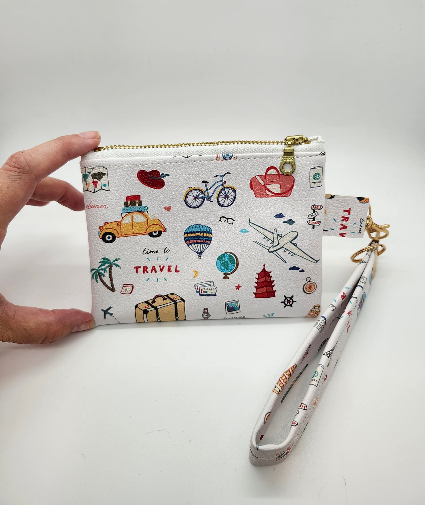 Travel Icon Wristlet with Key Fob Accessory
