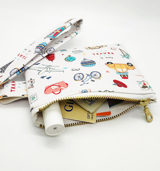 Travel Icon Wristlet with Key Fob Accessory