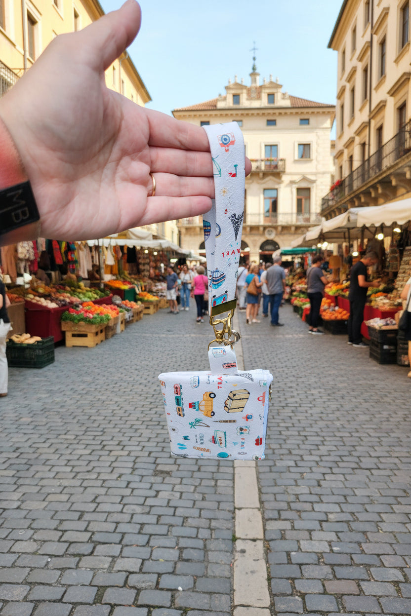 Travel Icon Wristlet with Key Fob Accessory