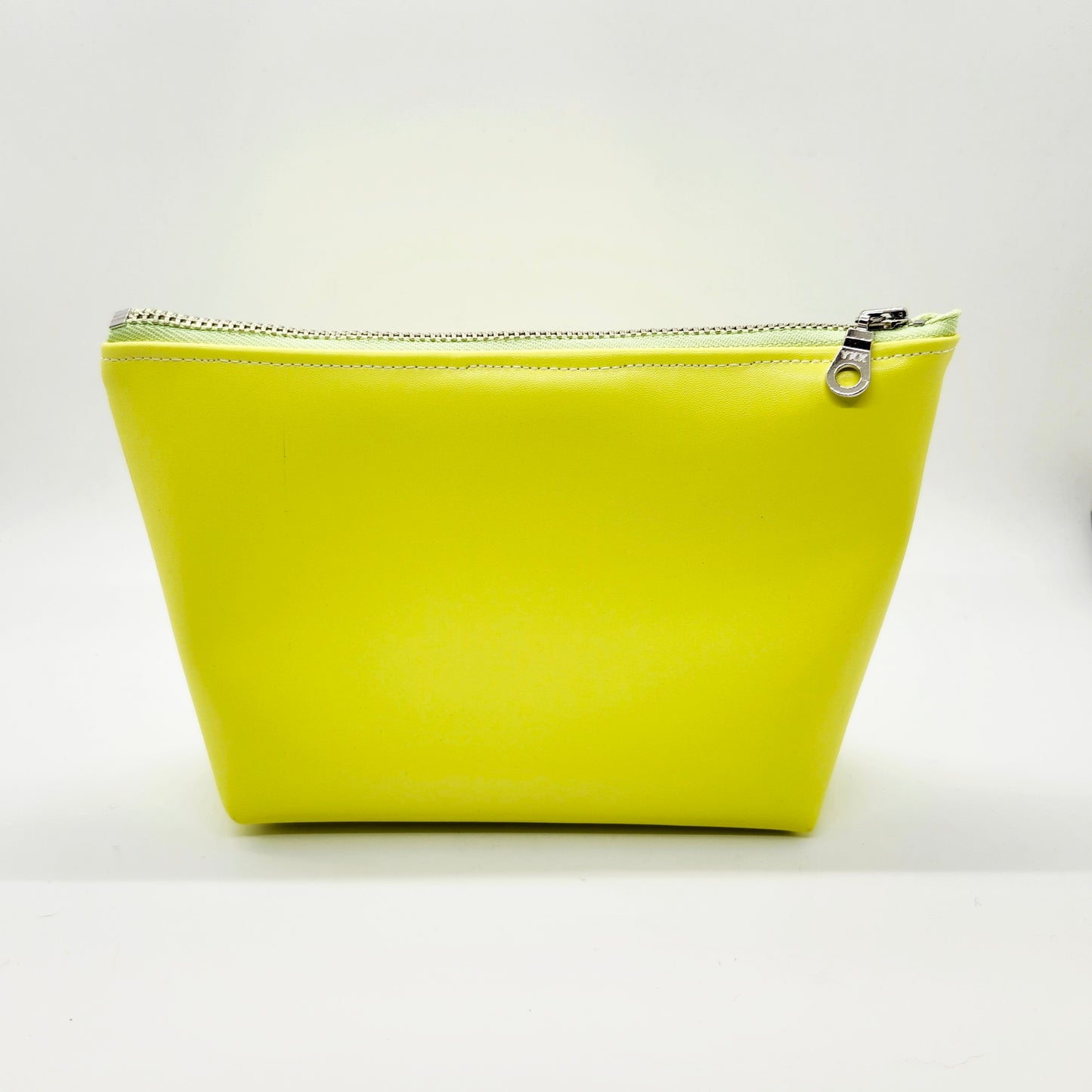 Smooth Faux Leather Stand Up Zip Bag, Neon Edition