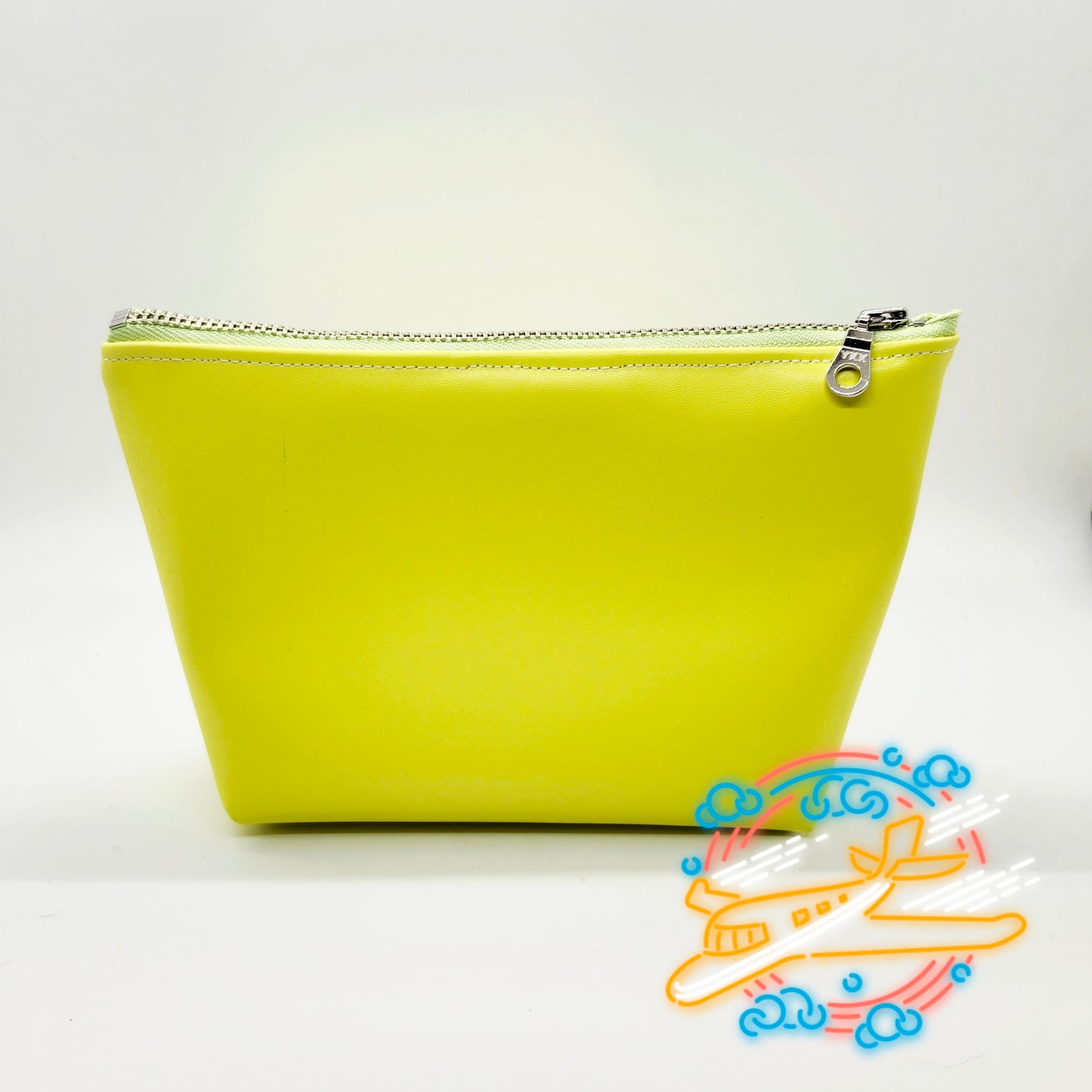 Smooth Faux Leather Stand Up Zip Bag, Neon Edition