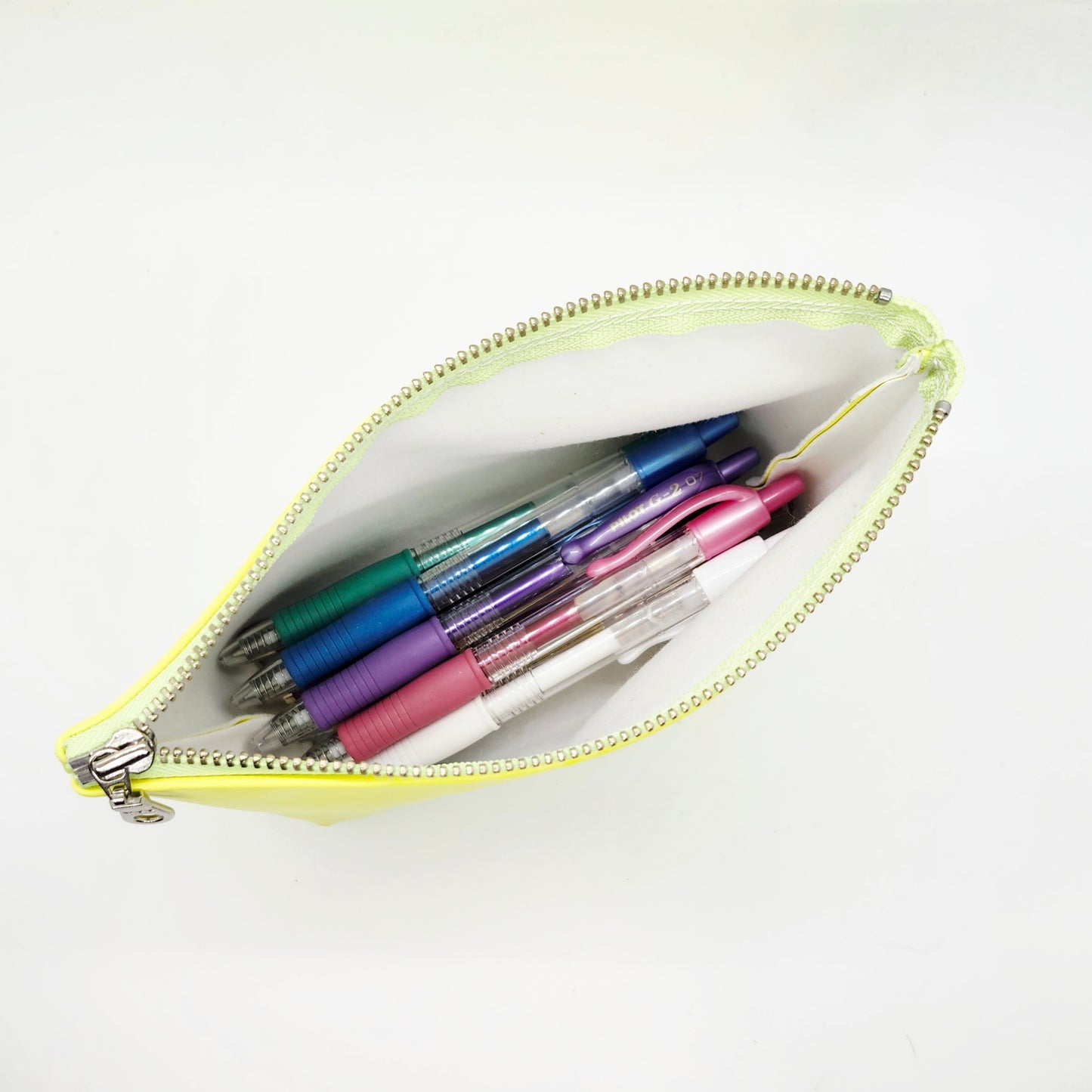 Smooth Faux Leather Stand Up Zip Bag, Neon Edition