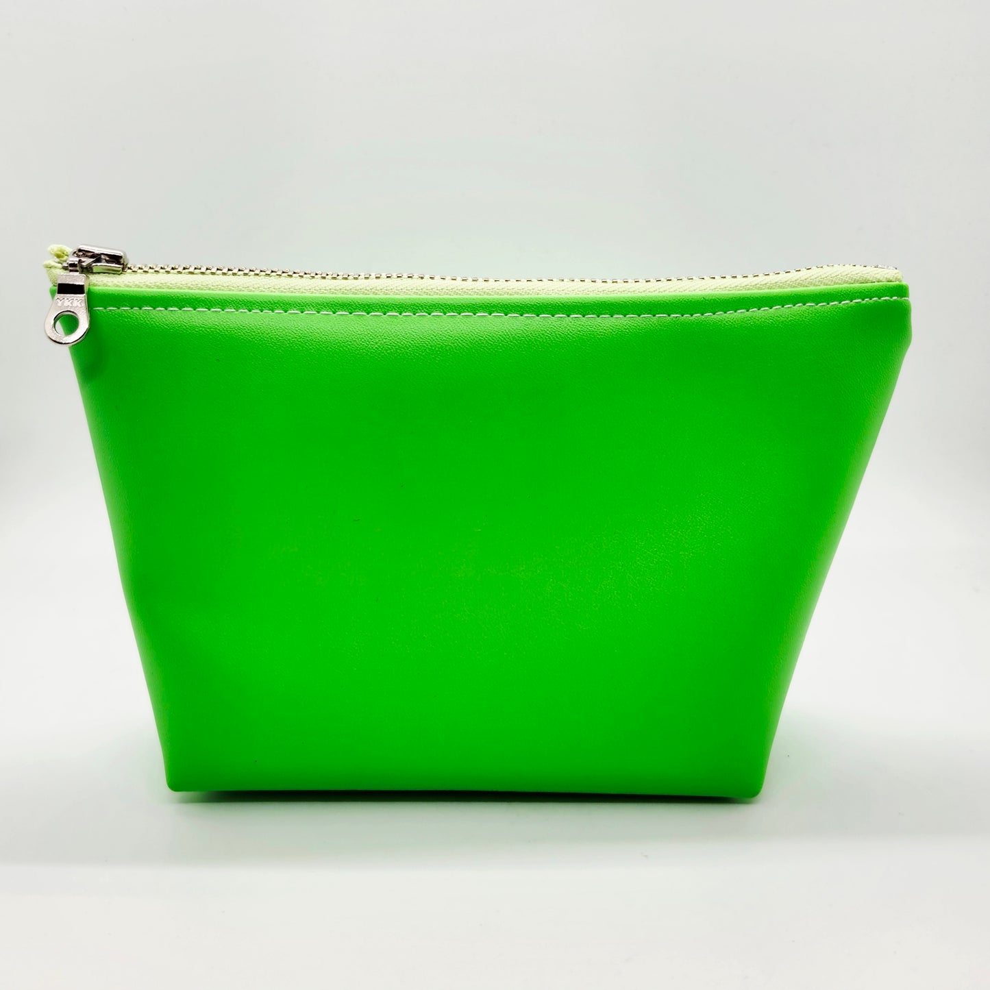 Smooth Faux Leather Stand Up Zip Bag, Neon Edition