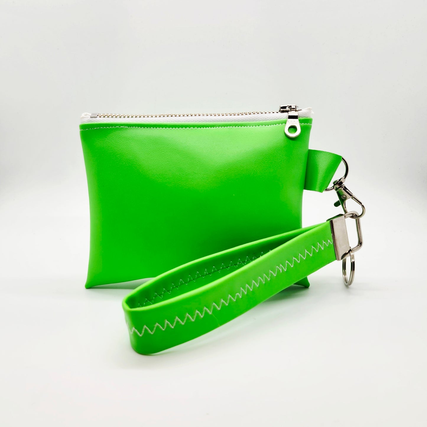 Neon Green Wristlet with Key Fob Accessory